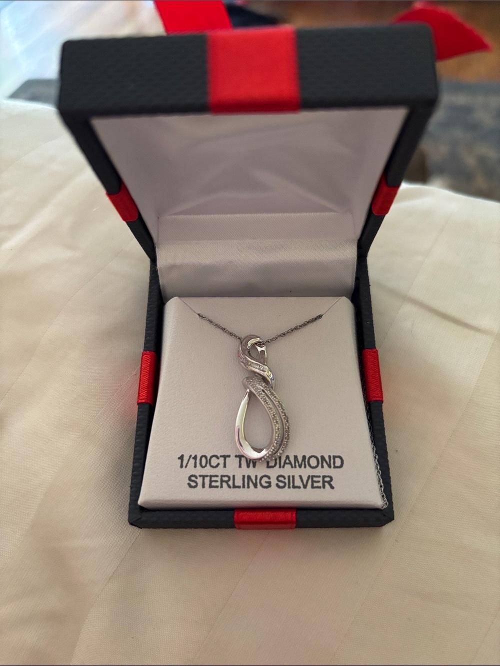 JCPenny Sterling Silver Diamond Infinity Pendant Necklace - Silver